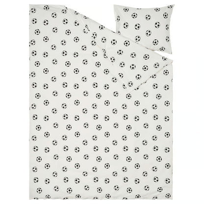 IKEA SPORTSLIG Duvet cover and pillowcase, football pattern, Twin