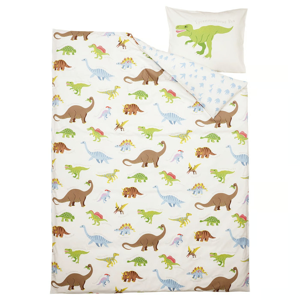 IKEA JÄTTELIK Duvet cover and pillowcase, Dinosaurs/white, Twin