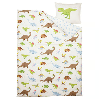 IKEA JÄTTELIK Duvet cover and pillowcase, Dinosaurs/white, Twin