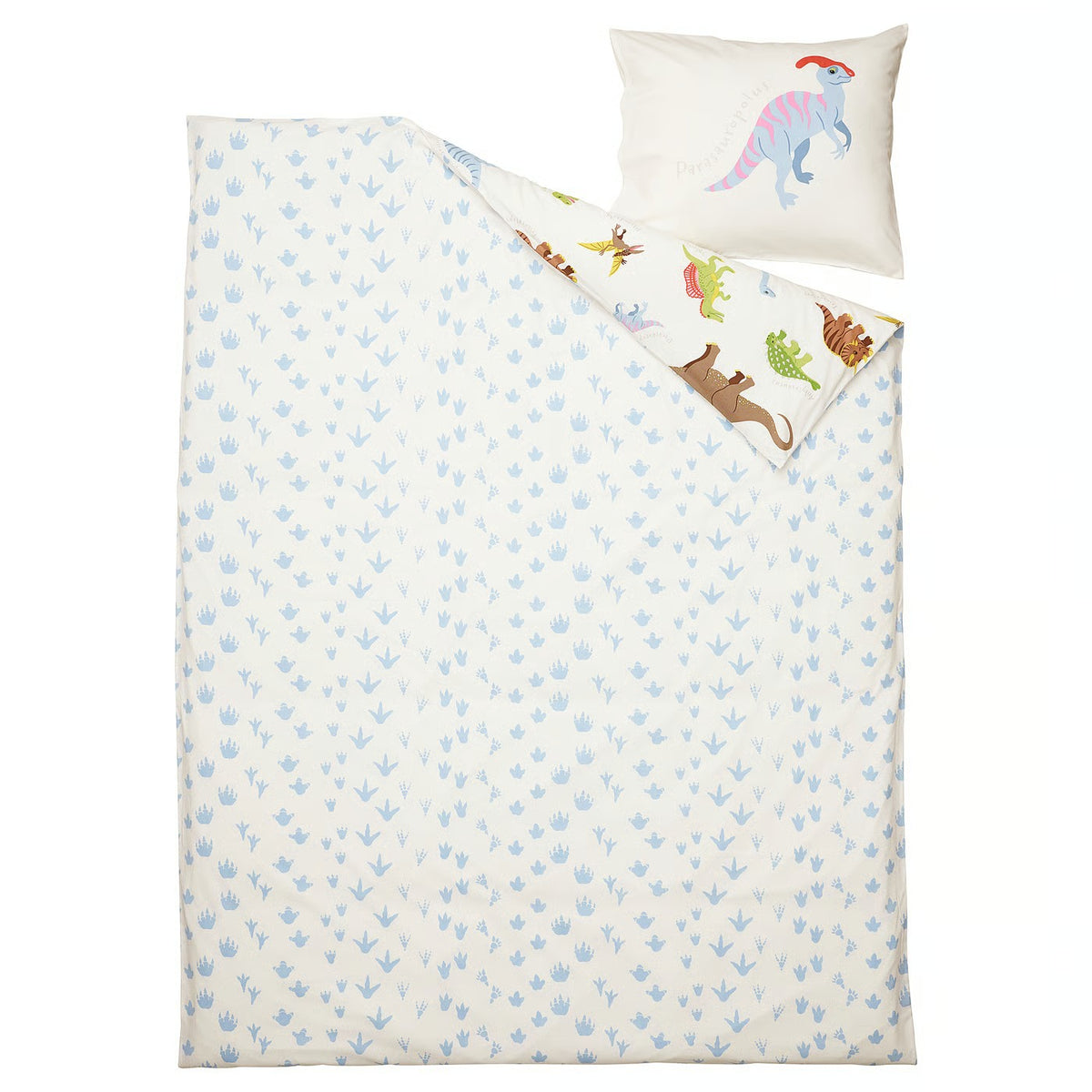 IKEA JÄTTELIK Duvet cover and pillowcase, Dinosaurs/white, Twin