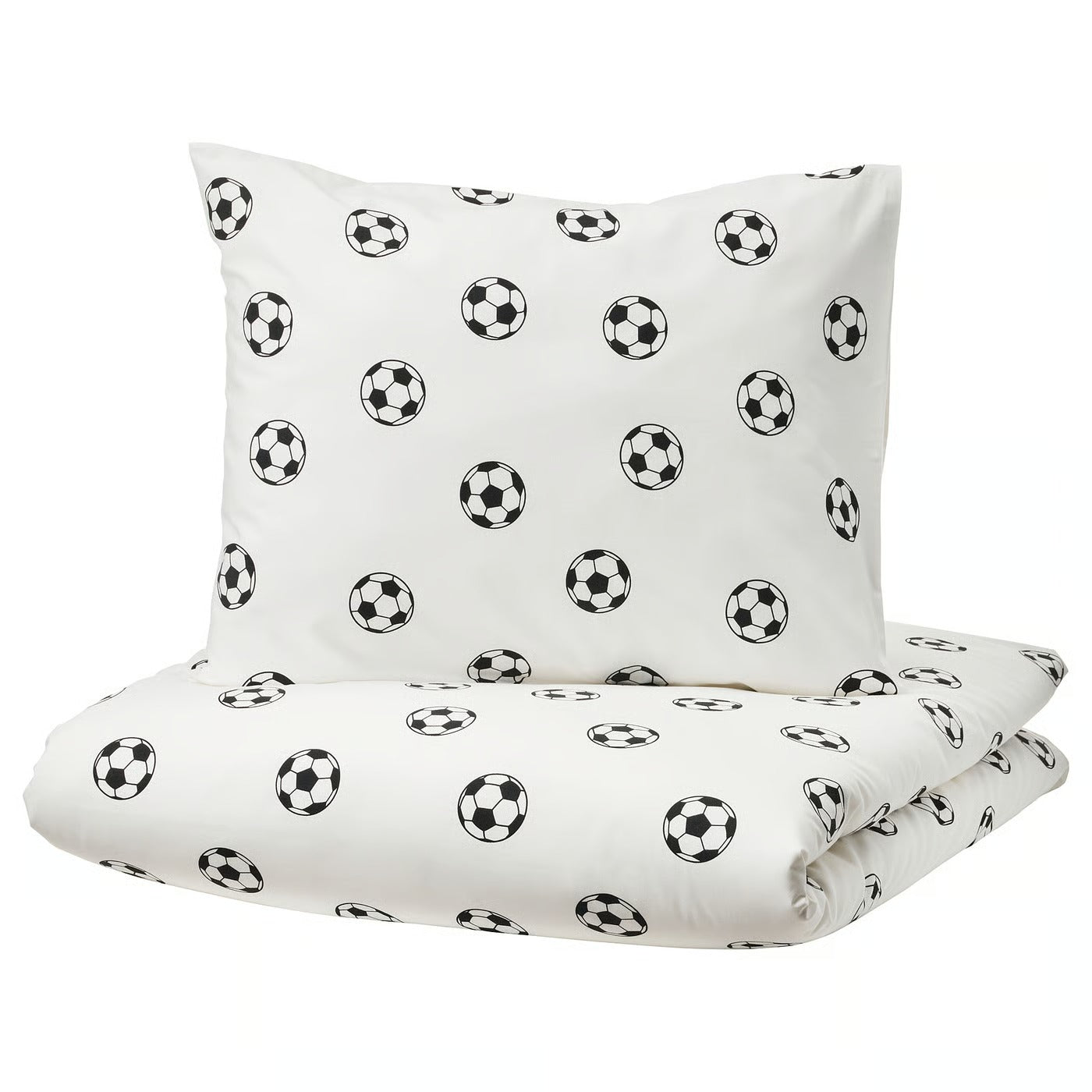 IKEA SPORTSLIG Duvet cover and pillowcase, football pattern, Twin