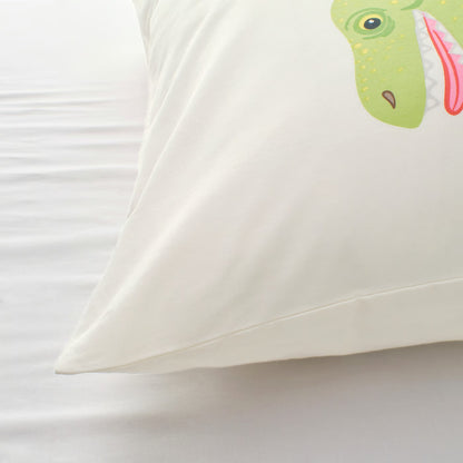 IKEA JÄTTELIK Duvet cover and pillowcase, Dinosaurs/white, Twin