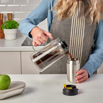 IKEA ENVÄLDIG Insulated steel flask, stainless steel/black, 35 cl (12 oz)