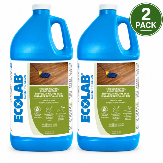 (2 Pack) Ecolab No-Rinse Neutral Floor Cleaner Concentrate, 3.8 L