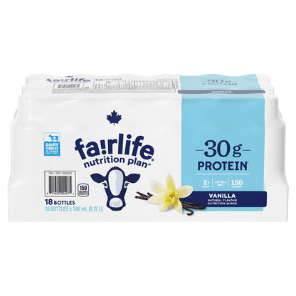 Fairlife Vanilla High Protein Shake – 18 x 340mL Bottles