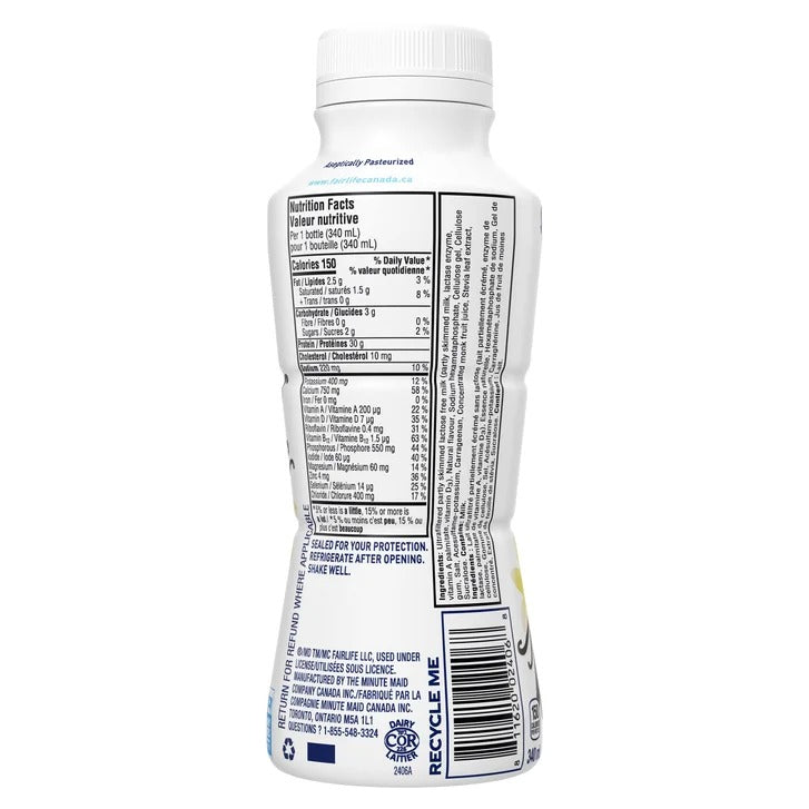Fairlife Vanilla High Protein Shake – 18 x 340mL Bottles
