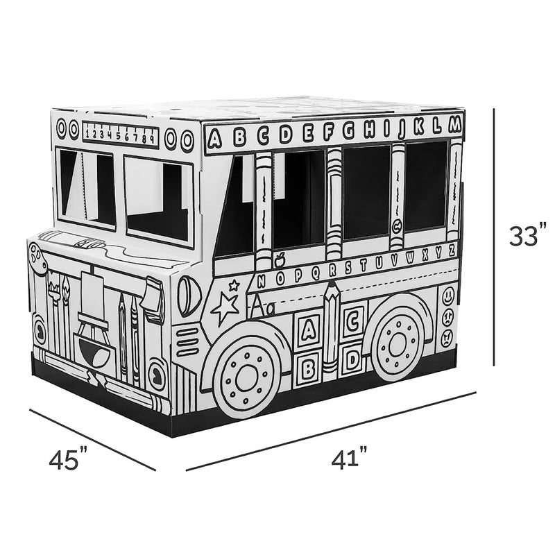 Fellowes - Bankers Box at Play Colour-Your-Own Cardboard School Bus