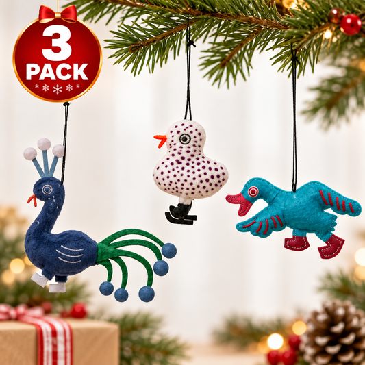 (3 Piece) IKEA VINTERFINT Christmas Tree Bird Ornaments, Mixed Colours, Decorative Hanging Bird Decorations for Christmas Trees, Festive Holiday Home Décor
