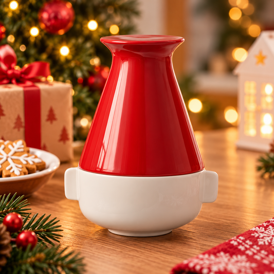 IKEA VINTERFINT Christmas Bowl with Lid, Red & White Festive Decorative Storage Container, Holiday Candy & Treat Bowl, Christmas Tabletop Decoration for Kitchen, Dining Table & Home Décor