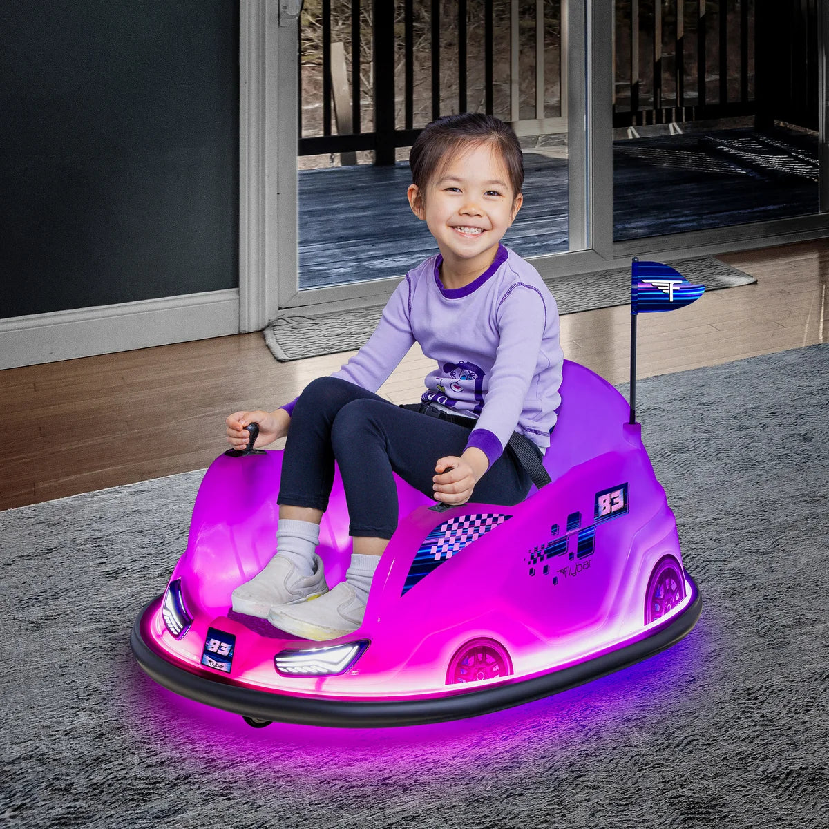 Flybar 12V GLOW Bumper Ride-On Car