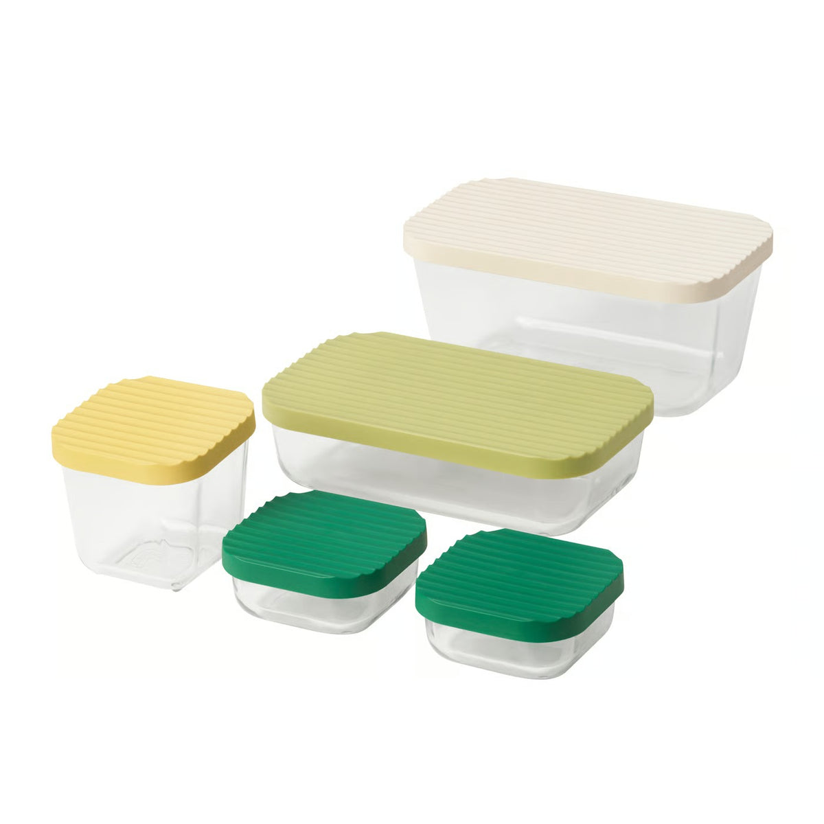 (5-Piece) IKEA Glass Food Storage Container Set with Lids