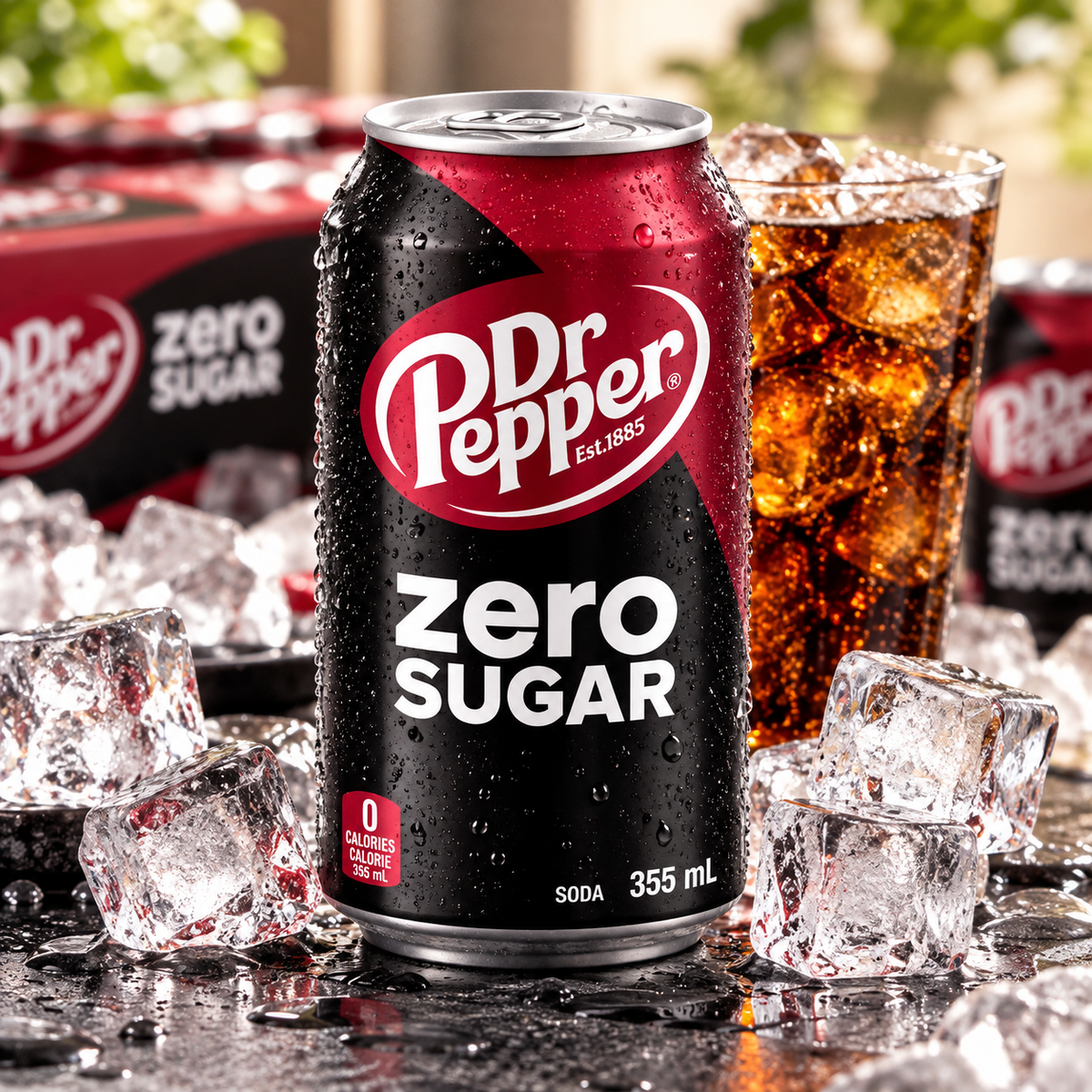 Dr Pepper Zero Sugar Soda, 32 Pack × 355 mL (12 fl oz) Cans, Zero Sugar Carbonated Soft Drink, Refreshing Fizzy Cola-Style Beverage for Parties, BBQs, Home, Office & Everyday Refreshment