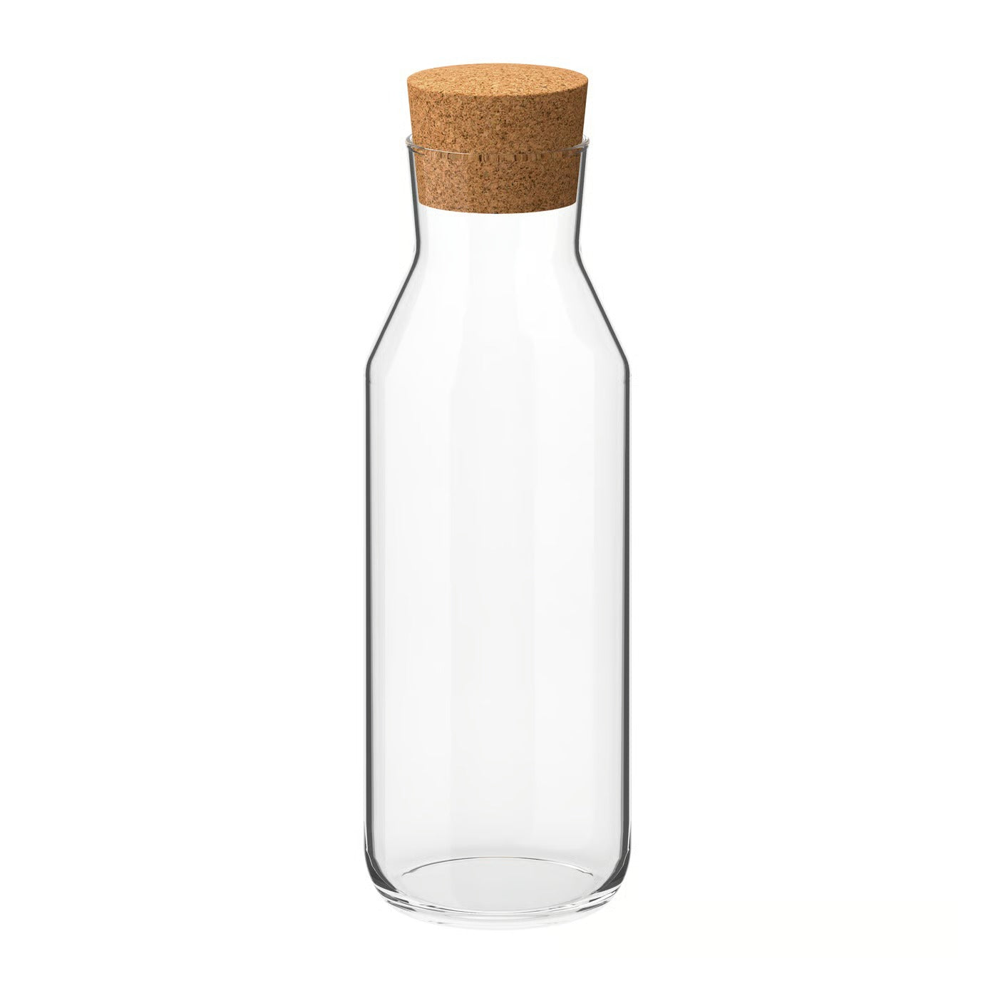 IKEA 1L Clear Glass Carafe with Cork Stopper – Heat-Resistant Beverage Pitcher, 34 oz