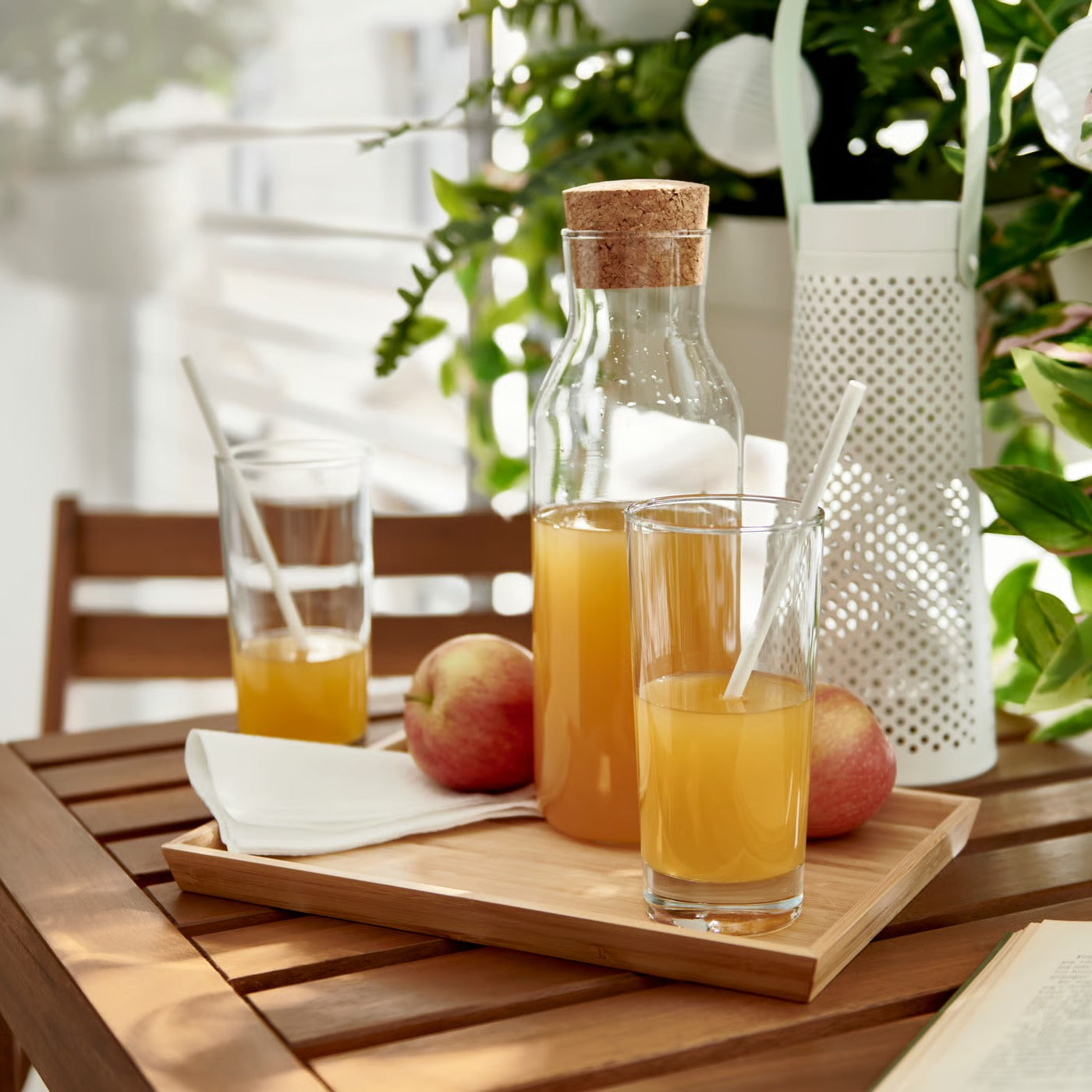 IKEA 1L Clear Glass Carafe with Cork Stopper – Heat-Resistant Beverage Pitcher, 34 oz