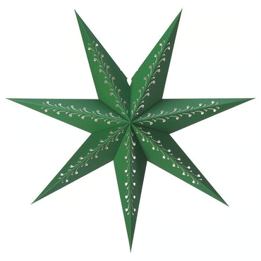 IKEA 70 cm Star-Shaped Paper Lamp Shade, Green &amp; White, Indoor Decorative Shade