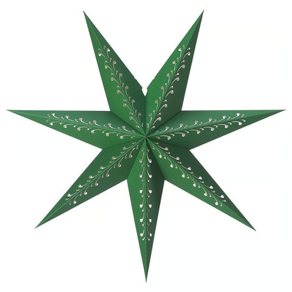 IKEA 70 cm Star-Shaped Paper Lamp Shade, Green &amp; White, Indoor Decorative Shade