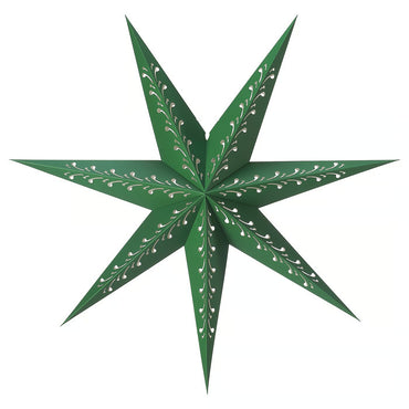 IKEA 90 cm Star-Shaped Paper Lamp Shade, Green & White, Indoor Decorative Shade