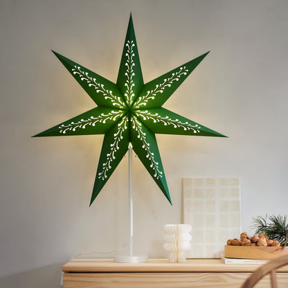 IKEA 70 cm Star-Shaped Paper Lamp Shade, Green &amp; White, Indoor Decorative Shade