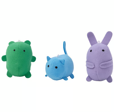 (3 Piece) IKEA GREJSIMOJS Soft toy,cat bunny/bear multicolor