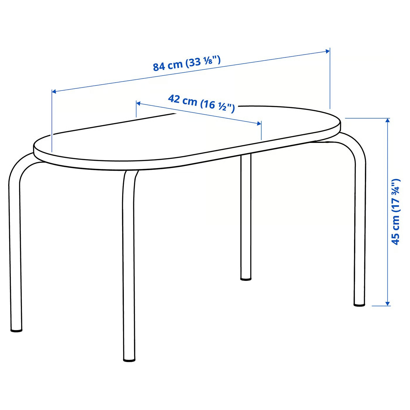 IKEA GREJSIMOJS Children's table, wood/orange, 84x42 cm (33 1/8x16 1/2 ")
