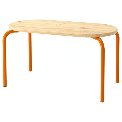 IKEA GREJSIMOJS Children's table, wood/orange, 84x42 cm (33 1/8x16 1/2 ")