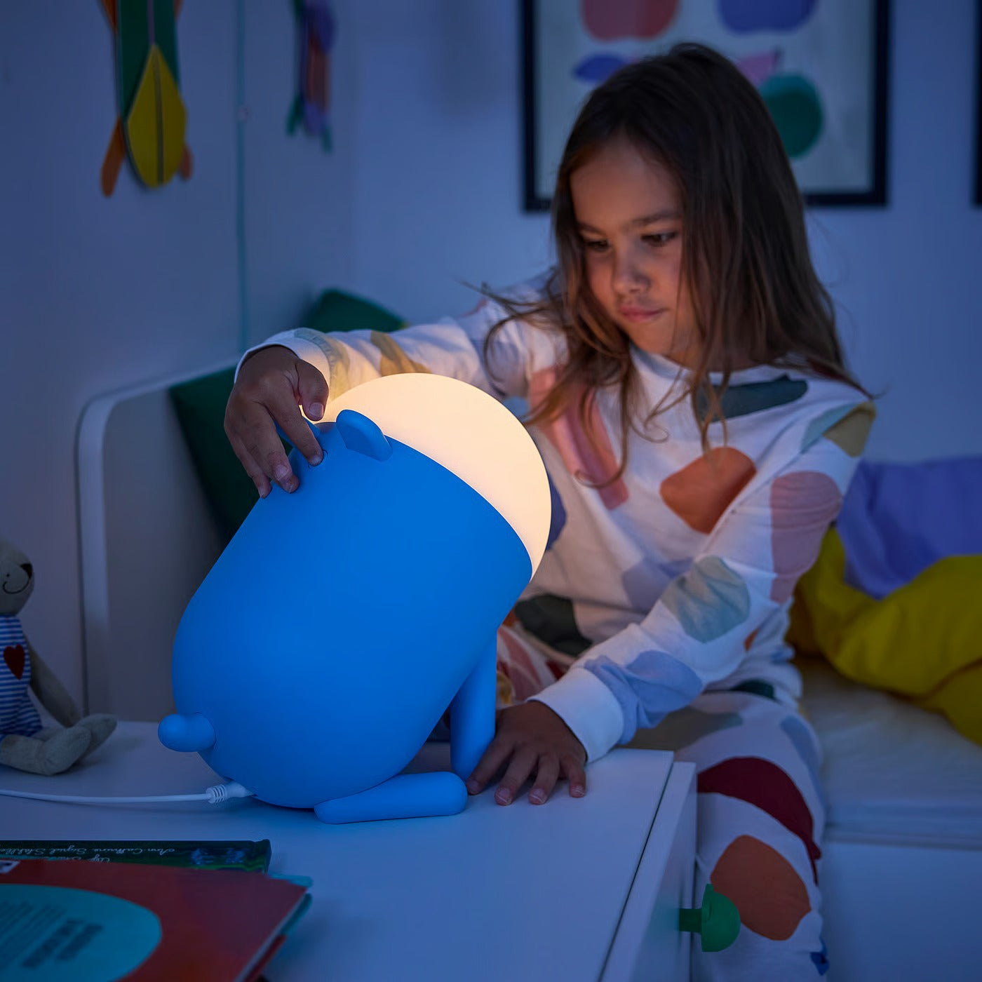 IKEA GREJSIMOJS LED table lamp, dimmable/dog blue