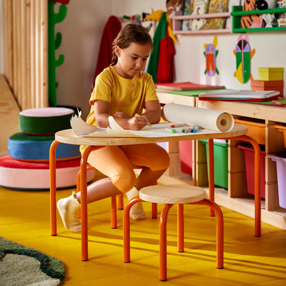 IKEA GREJSIMOJS Children's table, wood/orange, 84x42 cm (33 1/8x16 1/2 ")