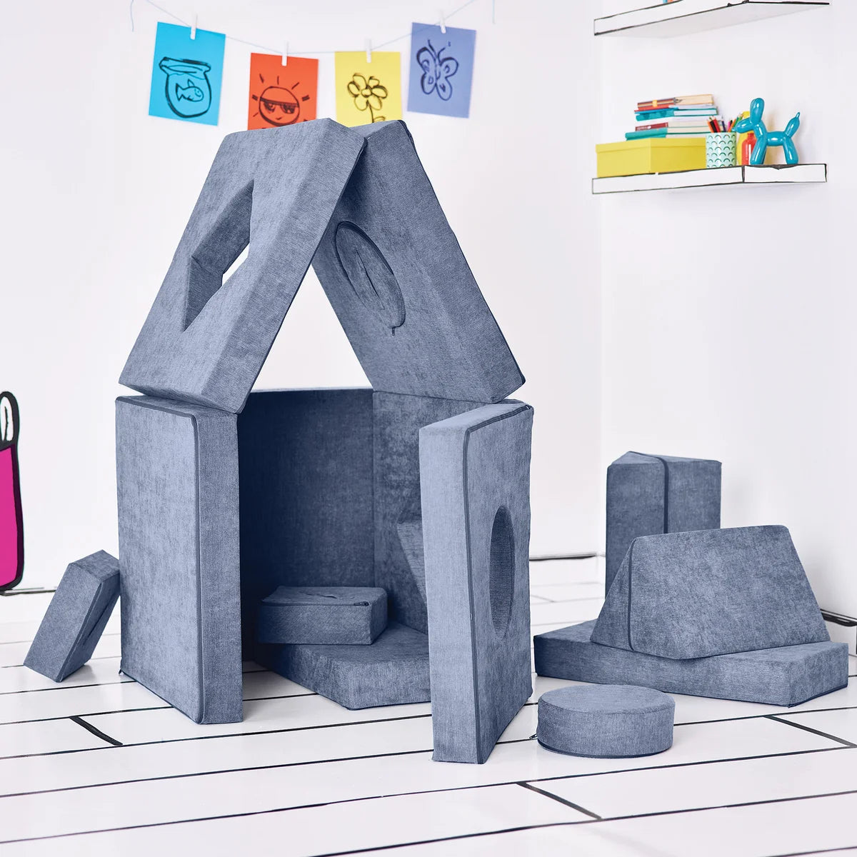 Yourigami 12-piece Convertible Play Fort for Kids