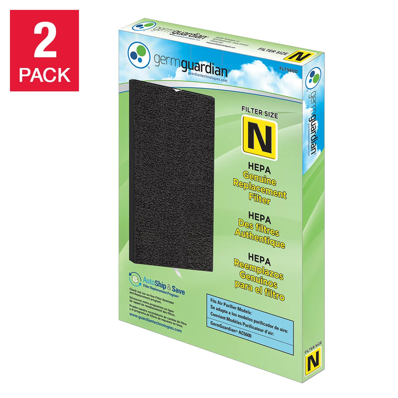 GermGuardian FLT5600 True HEPA Genuine Replacement Filter N, Pack of 2