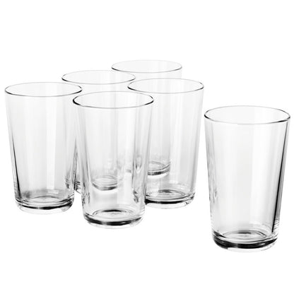 (6-Pack) IKEA  Tempered Glass Drinking Glasses – 15 oz Clear Tumblers for Hot & Cold Drinks