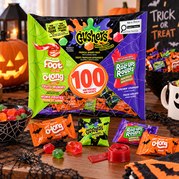 Halloween Candy Variety Pack, 100 Mini Pouches, 1.19 kg