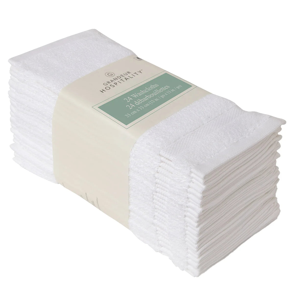 Grandeur Hospitality Washcloths, 24-pack