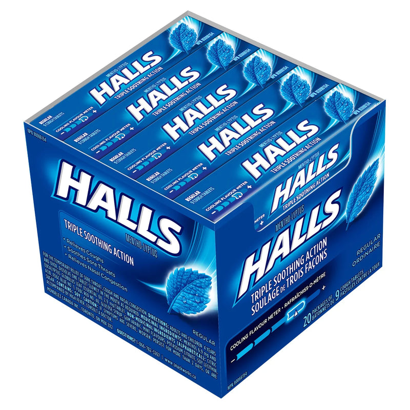 Pastilles contre la toux régulières HALLS Mentho-Lyptus, 20 unités