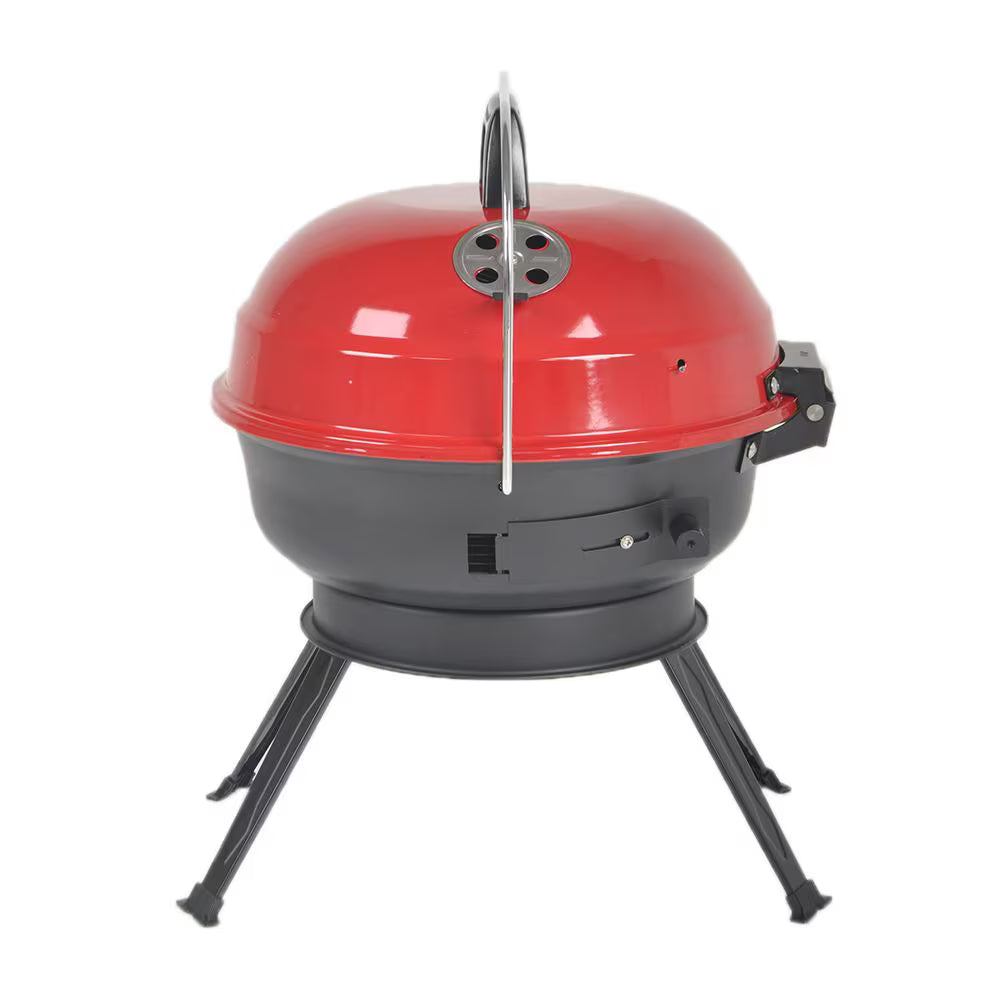 HDG 14-inch Portable Charcoal BBQ Grill – Red