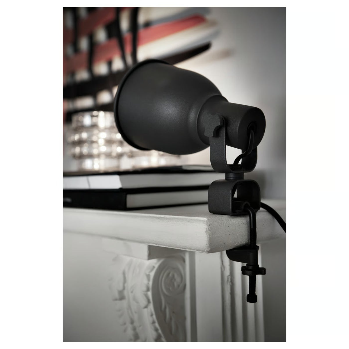 IKEA HEKTAR Wall/clamp spotlight, dark gray