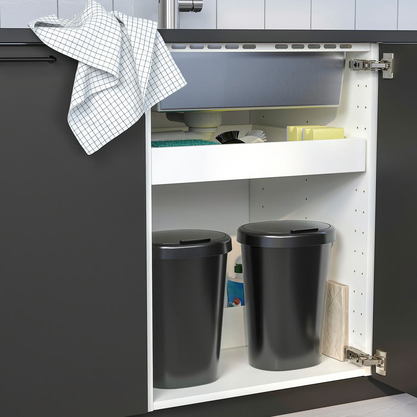 IKEA HOLASS Bin with lid, 8 l (2 gallon) - Black