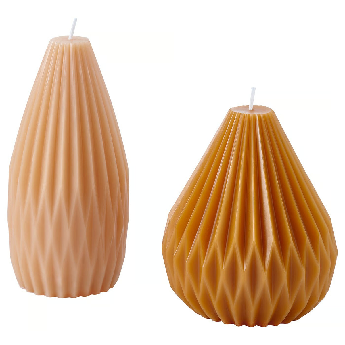 IKEA HÖSTAGILLE Unscented pillar candle, set of 2, light beige/bright beige