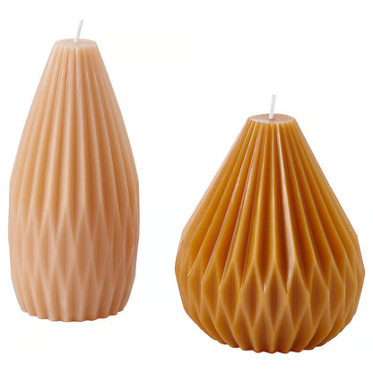 IKEA HÖSTAGILLE Unscented pillar candle, set of 2, light beige/bright beige
