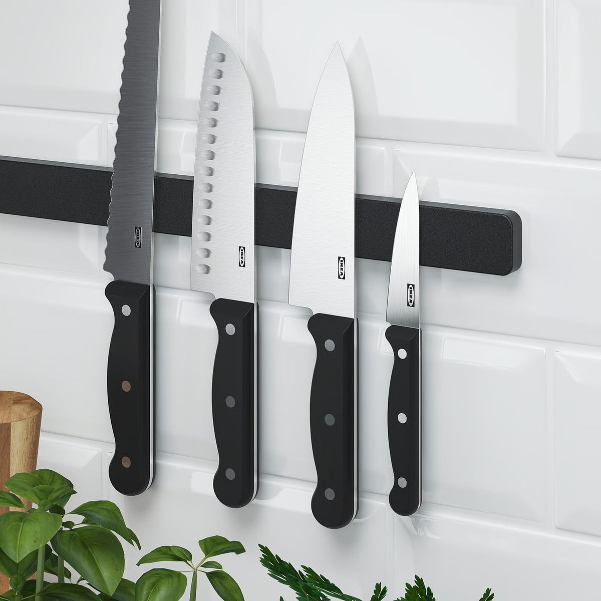 IKEA HULTARP Magnetic knife rack, black, 38 cm (15 ")