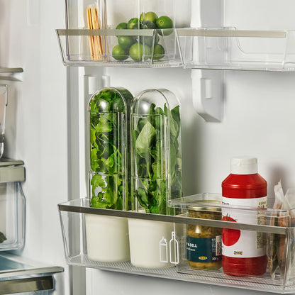 IKEA KLIPPKAKTUS Herb storage for fridge, transparent, 10x9x28 cm (3 3/4x3 5/8x11 ")