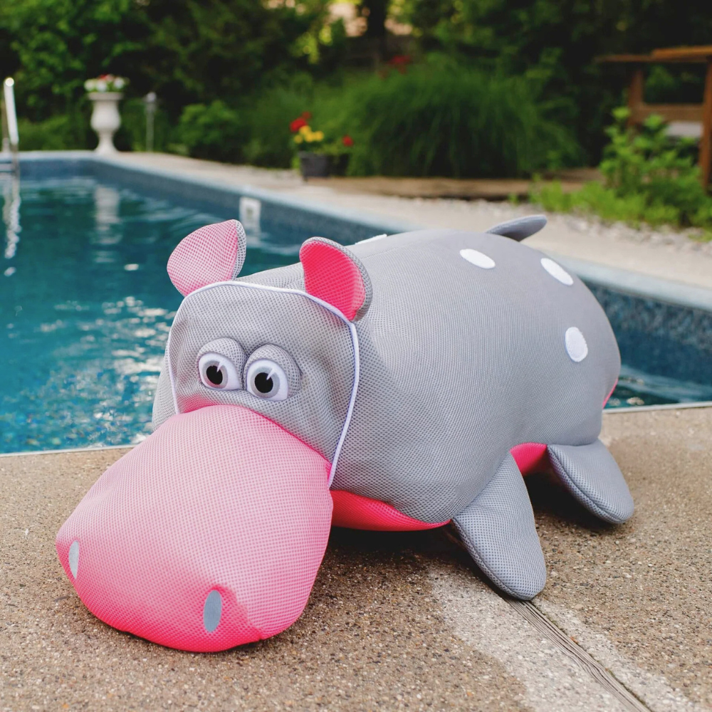 Hippo Large Kids Pool Float Toy – Mesh Water Lounger
