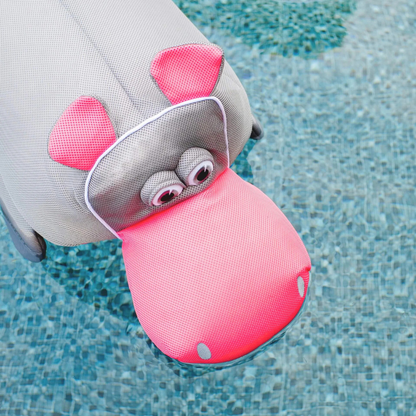 Hippo Large Kids Pool Float Toy – Mesh Water Lounger