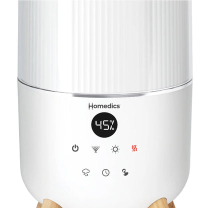 Homedics 360° Deluxe Warm & Cool Mist Top Fill Ultrasonic Humidifier with 3-pack of Essential Oil Pads