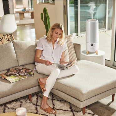 Homedics 360° Deluxe Warm & Cool Mist Top Fill Ultrasonic Humidifier with 3-pack of Essential Oil Pads