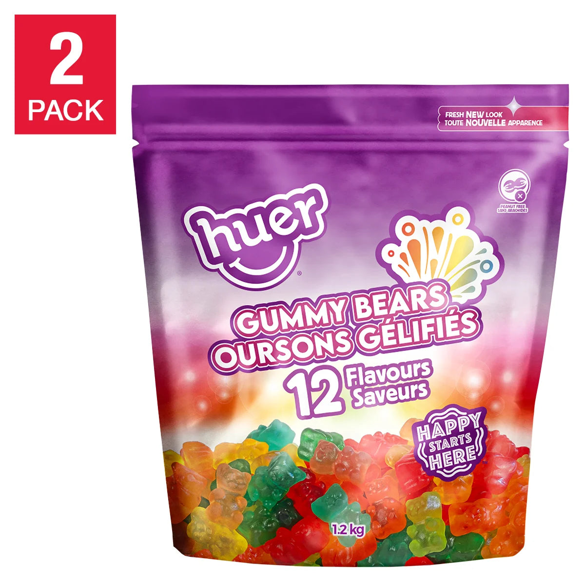 Huer Gummy Bears, Candy 2 × 1.2 kg