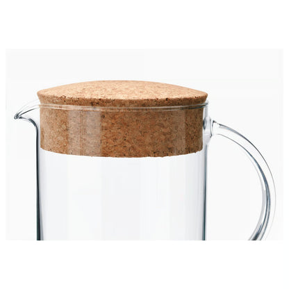 IKEA 365+ Pitcher with lid, clear glass/cork, 1.5 l (51 oz)