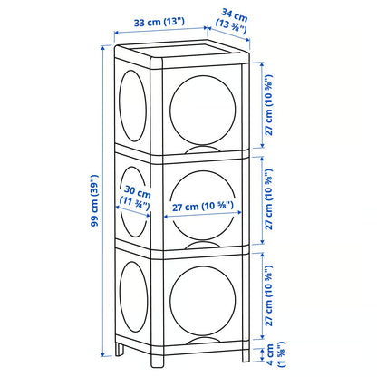 IKEA IVOSJON Cabinet with doors, 33x34x99 cm (13x13 3/8x39 ") - Green