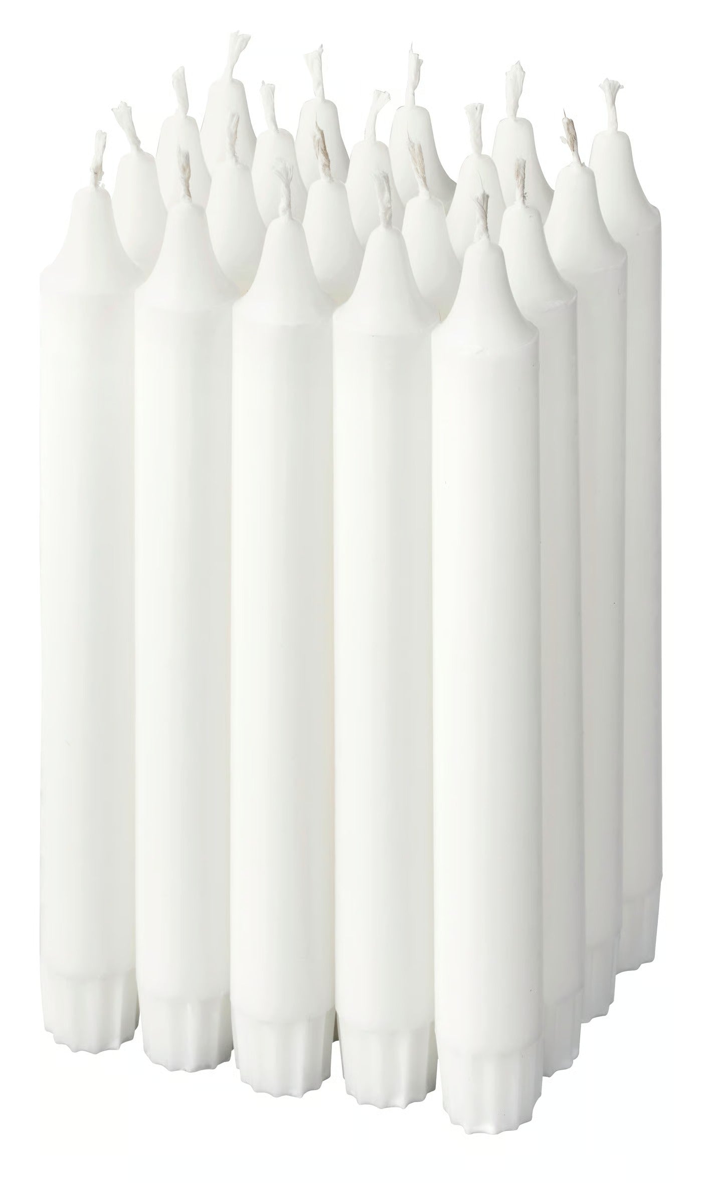 (20 PACK) IKEA JUBLA Unscented chandelier candle, 19 cm 6 hr (7 ½ " 6 hr) -White