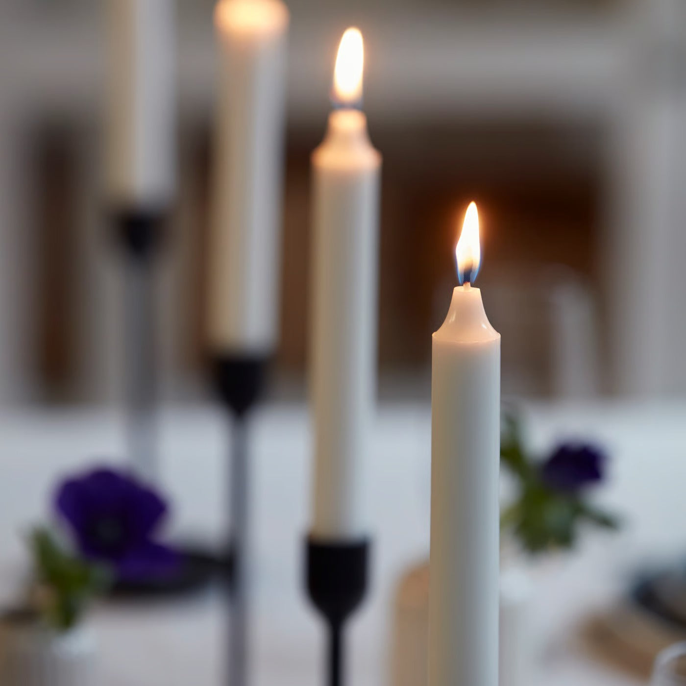 (20 PACK) IKEA JUBLA Unscented chandelier candle, 19 cm 6 hr (7 ½ " 6 hr) -White