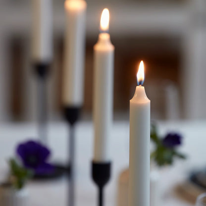 (20 PACK) IKEA JUBLA Unscented chandelier candle, 19 cm 6 hr (7 ½ " 6 hr) -White